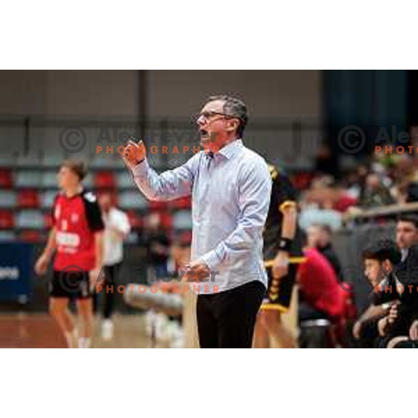 Zoran Jovicic, Head coach of RK Gorenje Velenje in action during 1.NLB handball match between LL Grosist Slovan and RK Gorenje Velenje in Kodeljevo Hall, Ljubljana, Slovenia on October 1st, 2025.