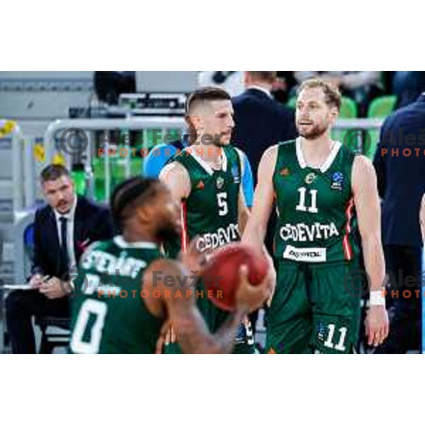 Aleksej Nikolic in action during BKT EuroCup 2025-2026 basketball match between Cedevita Olimpija (SLO) and Baxi Manresa (ESP) in SRC Stozice, Ljubljana, Slovenia on October 1, 2025