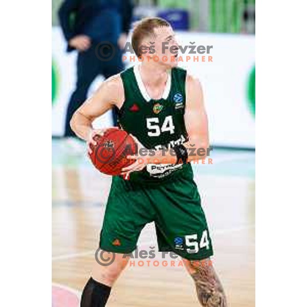 Thomas Kennedy in action during BKT EuroCup 2025-2026 basketball match between Cedevita Olimpija (SLO) and Baxi Manresa (ESP) in SRC Stozice, Ljubljana, Slovenia on October 1, 2025