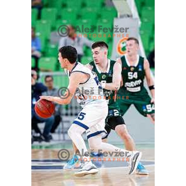 in action during BKT EuroCup 2025-2026 basketball match between Cedevita Olimpija (SLO) and Baxi Manresa (ESP) in SRC Stozice, Ljubljana, Slovenia on October 1, 2025