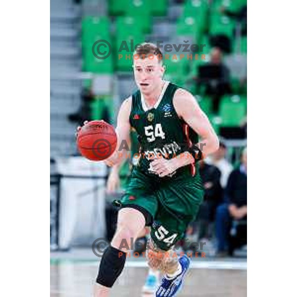 Thomas Kennedy in action during BKT EuroCup 2025-2026 basketball match between Cedevita Olimpija (SLO) and Baxi Manresa (ESP) in SRC Stozice, Ljubljana, Slovenia on October 1, 2025
