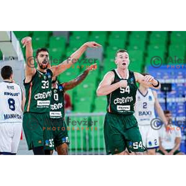 Thomas Kennedy in action during BKT EuroCup 2025-2026 basketball match between Cedevita Olimpija (SLO) and Baxi Manresa (ESP) in SRC Stozice, Ljubljana, Slovenia on October 1, 2025