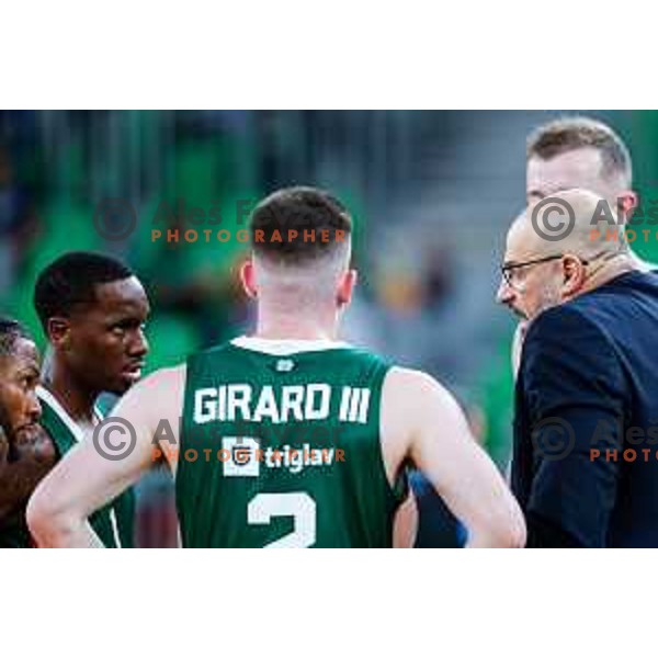 head coach Zvezdan Mitrovic during BKT EuroCup 2025-2026 basketball match between Cedevita Olimpija (SLO) and Baxi Manresa (ESP) in SRC Stozice, Ljubljana, Slovenia on October 1, 2025