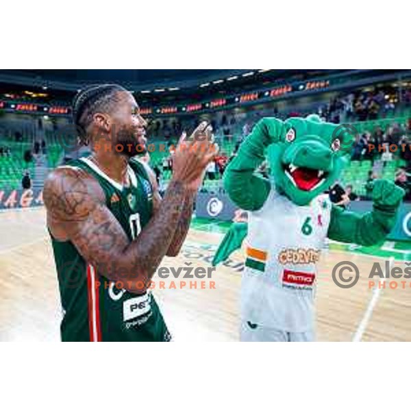 DJ Stewart in action during BKT EuroCup 2025-2026 basketball match between Cedevita Olimpija (SLO) and Baxi Manresa (ESP) in SRC Stozice, Ljubljana, Slovenia on October 1, 2025