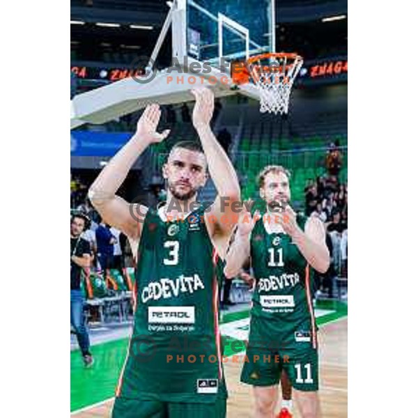 in action during BKT EuroCup 2025-2026 basketball match between Cedevita Olimpija (SLO) and Baxi Manresa (ESP) in SRC Stozice, Ljubljana, Slovenia on October 1, 2025