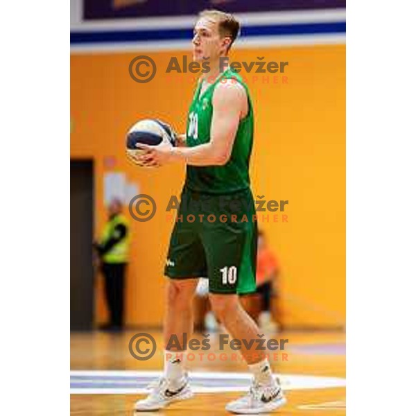 Urban Oman in action during OTP Bank League 2025/2026 basketball match between Kansai Helios and Krka in Domzale, Slovenia on October 1, 2025
