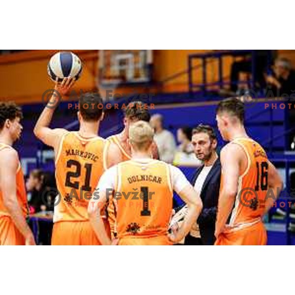 Jure Mocnik, head coach of Kansai Helios during OTP Bank League 2025/2026 basketball match between Kansai Helios and Krka in Domzale, Slovenia on October 1, 2025