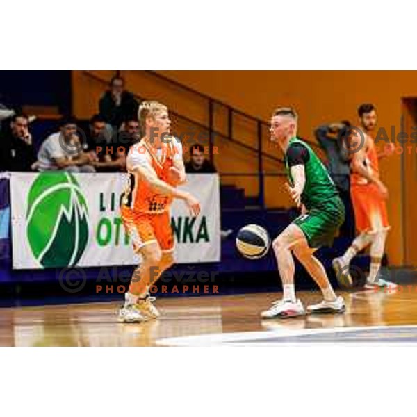 in action during OTP Bank League 2025/2026 basketball match between Kansai Helios and Krka in Domzale, Slovenia on October 1, 2025