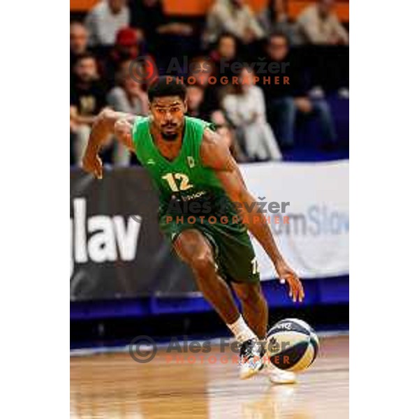 Victor Lamont Bailey in action during OTP Bank League 2025/2026 basketball match between Kansai Helios and Krka in Domzale, Slovenia on October 1, 2025