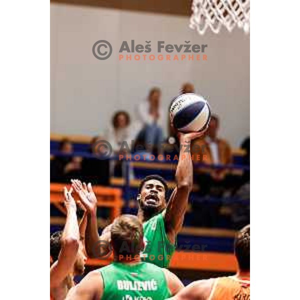 Victor Lamont Bailey in action during OTP Bank League 2025/2026 basketball match between Kansai Helios and Krka in Domzale, Slovenia on October 1, 2025