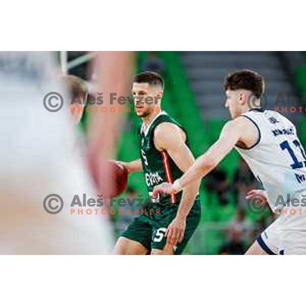 in action during BKT EuroCup 2025-2026 basketball match between Cedevita Olimpija (SLO) and Baxi Manresa (ESP) in SRC Stozice, Ljubljana, Slovenia on October 1, 2025