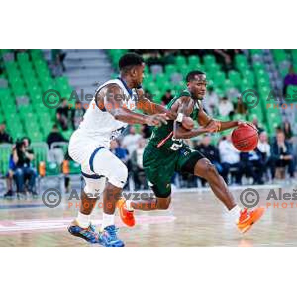 Umoja Gibson in action during BKT EuroCup 2025-2026 basketball match between Cedevita Olimpija (SLO) and Baxi Manresa (ESP) in SRC Stozice, Ljubljana, Slovenia on October 1, 2025