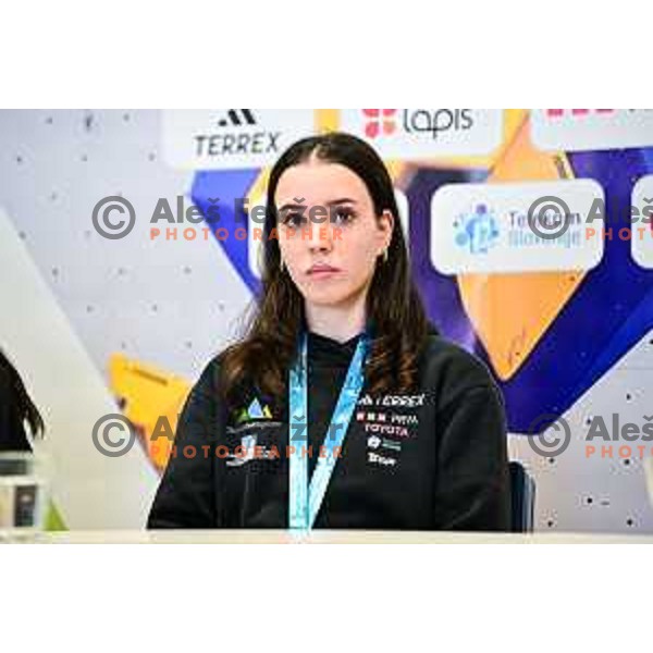 Rosa Rekar at press conference of Slovenia Climbing team in Ljubljana on October 2, 2025