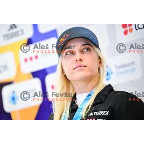 Janja Garnbret at press conference of Slovenia Climbing team in Ljubljana on October 2, 2025