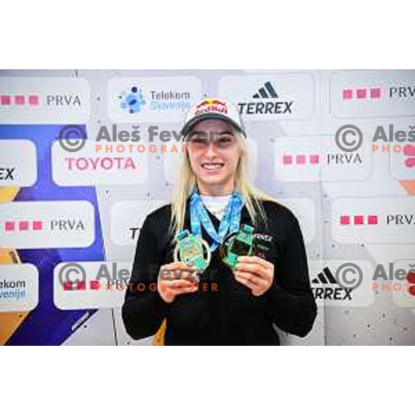 Janja Garnbret at press conference of Slovenia Climbing team in Ljubljana on October 2, 2025
