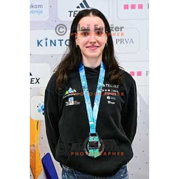 Rosa Rekar at press conference of Slovenia Climbing team in Ljubljana on October 2, 2025