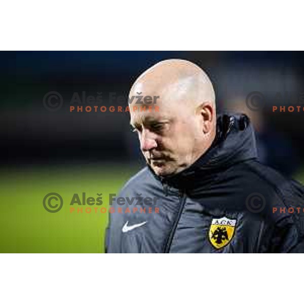 Marko Nikolic, head coach of AEK Athens during UEFA Conference League 2025/26 football match between NK Celje (SLO) and AEK Athens (GRE) in Stadion z’dezele, Celje, Slovenia on October 2, 2025. Photo: Jure Banfi