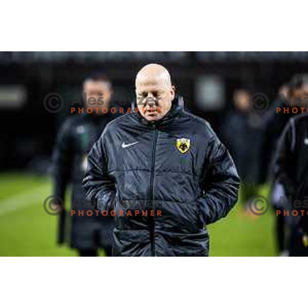 Marko Nikolic, head coach of AEK Athens during UEFA Conference League 2025/26 football match between NK Celje (SLO) and AEK Athens (GRE) in Stadion z’dezele, Celje, Slovenia on October 2, 2025. Photo: Jure Banfi
