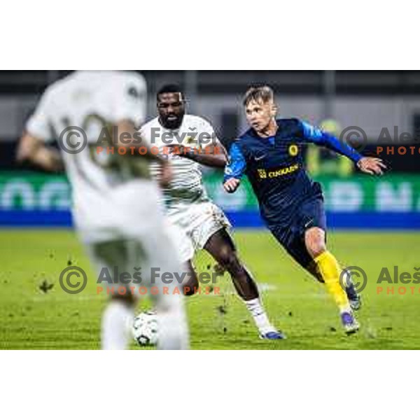 Artemijus Tutyskinas in action during UEFA Conference League 2025/26 football match between NK Celje (SLO) and AEK Athens (GRE) in Stadion z’dezele, Celje, Slovenia on October 2, 2025. Photo: Jure Banfi
