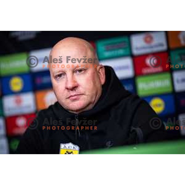 Marko Nikolic, head coach of AEK Athens at the press conference after UEFA Conference League 2025/26 football match between NK Celje (SLO) and AEK Athens (GRE) in Stadion z’dezele, Celje, Slovenia on October 2, 2025. Photo: Jure Banfi