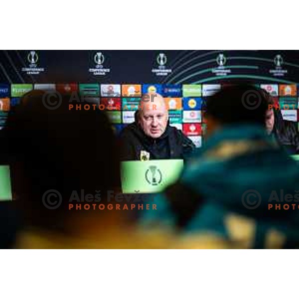 Marko Nikolic, head coach of AEK Athens at the press conference after UEFA Conference League 2025/26 football match between NK Celje (SLO) and AEK Athens (GRE) in Stadion z’dezele, Celje, Slovenia on October 2, 2025. Photo: Jure Banfi