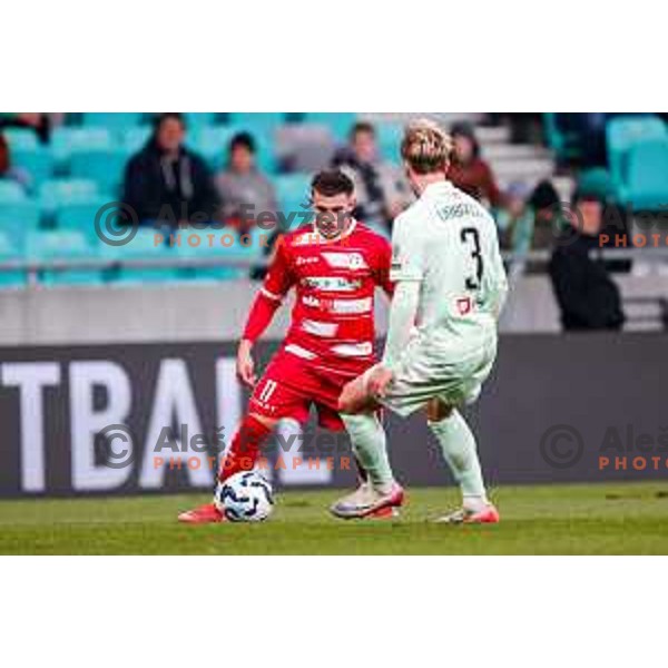 Behar Feta in action during Prva liga Telemach 2025/2026 football match between Olimpija and Aluminij in SRC Stozice, Ljubljana, Slovenia on October 3, 2025