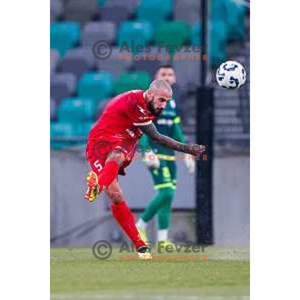 Amir Feratovic in action during Prva liga Telemach 2025/2026 football match between Olimpija and Aluminij in SRC Stozice, Ljubljana, Slovenia on October 3, 2025