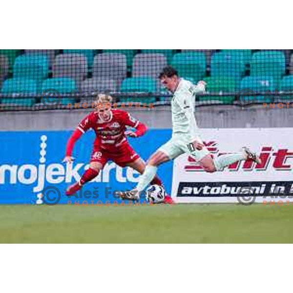 in action during Prva liga Telemach 2025/2026 football match between Olimpija and Aluminij in SRC Stozice, Ljubljana, Slovenia on October 3, 2025