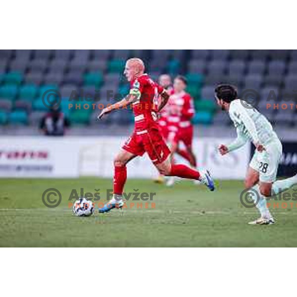 Tomislav Jagic in action during Prva liga Telemach 2025/2026 football match between Olimpija and Aluminij in SRC Stozice, Ljubljana, Slovenia on October 3, 2025