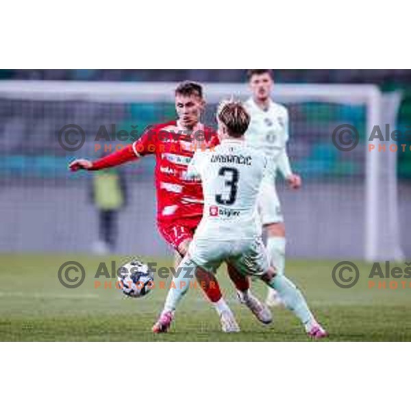 Jost Urbancic in action during Prva liga Telemach 2025/2026 football match between Olimpija and Aluminij in SRC Stozice, Ljubljana, Slovenia on October 3, 2025