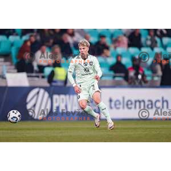 Jost Urbancic in action during Prva liga Telemach 2025/2026 football match between Olimpija and Aluminij in SRC Stozice, Ljubljana, Slovenia on October 3, 2025