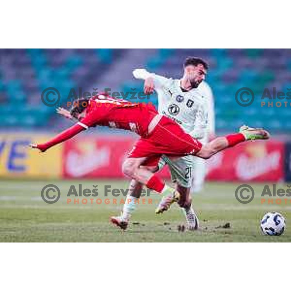 Emir Saitoski in action during Prva liga Telemach 2025/2026 football match between Olimpija and Aluminij in SRC Stozice, Ljubljana, Slovenia on October 3, 2025