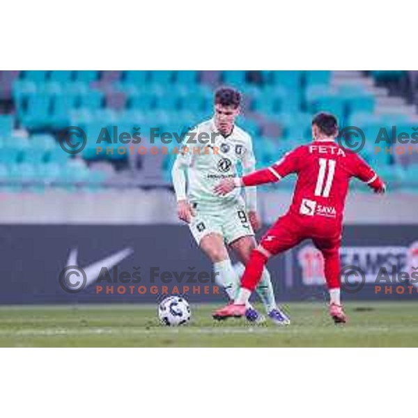 Behar Feta in action during Prva liga Telemach 2025/2026 football match between Olimpija and Aluminij in SRC Stozice, Ljubljana, Slovenia on October 3, 2025