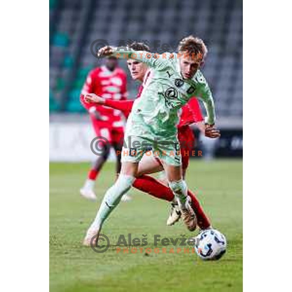 Dino Kojic in action during Prva liga Telemach 2025/2026 football match between Olimpija and Aluminij in SRC Stozice, Ljubljana, Slovenia on October 3, 2025