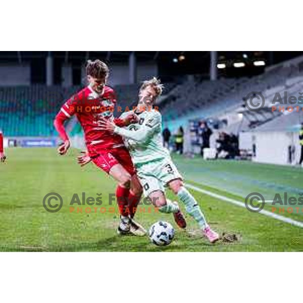 Jost Urbancic in action during Prva liga Telemach 2025/2026 football match between Olimpija and Aluminij in SRC Stozice, Ljubljana, Slovenia on October 3, 2025