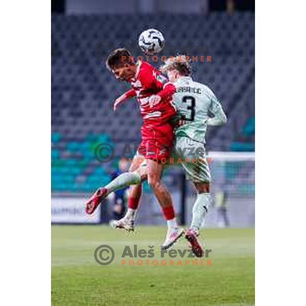 Jost Urbancic in action during Prva liga Telemach 2025/2026 football match between Olimpija and Aluminij in SRC Stozice, Ljubljana, Slovenia on October 3, 2025