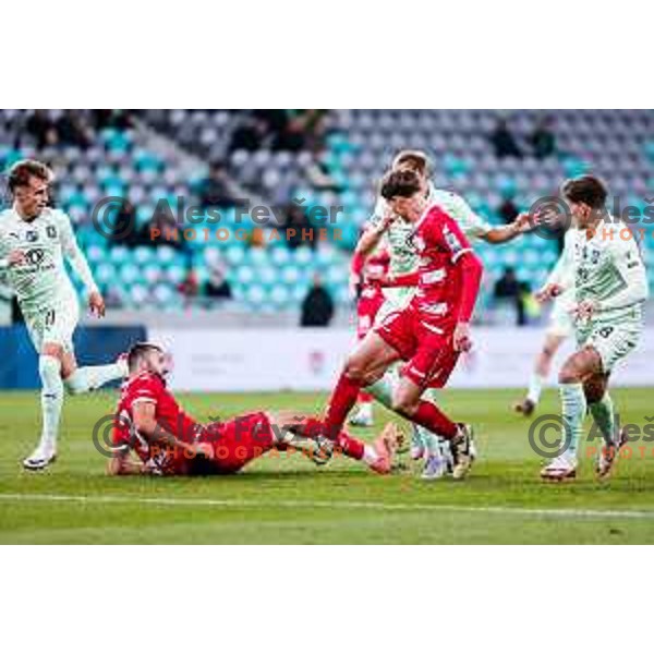 Aleskandar Zeljkovic in action during Prva liga Telemach 2025/2026 football match between Olimpija and Aluminij in SRC Stozice, Ljubljana, Slovenia on October 3, 2025
