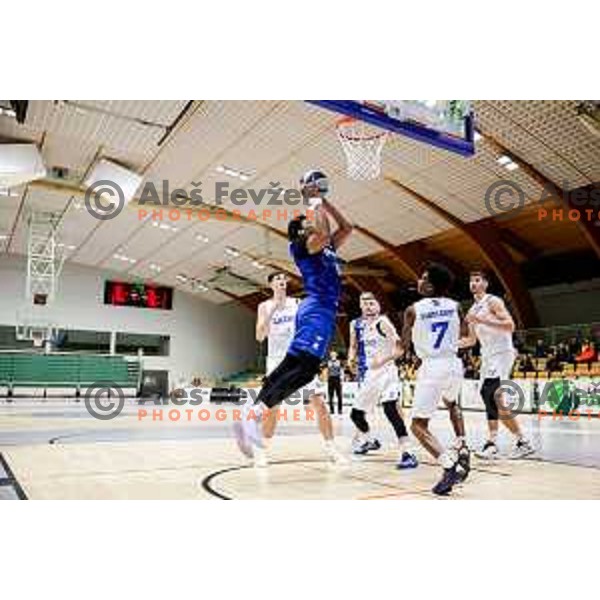 Johua Walker and Nigel Scantlebury in action during OTP Bank League 2025/2026 basketball match between Lasko and Rogaska in Tri Lilije Hall, Lasko, Slovenia on October 4, 2025