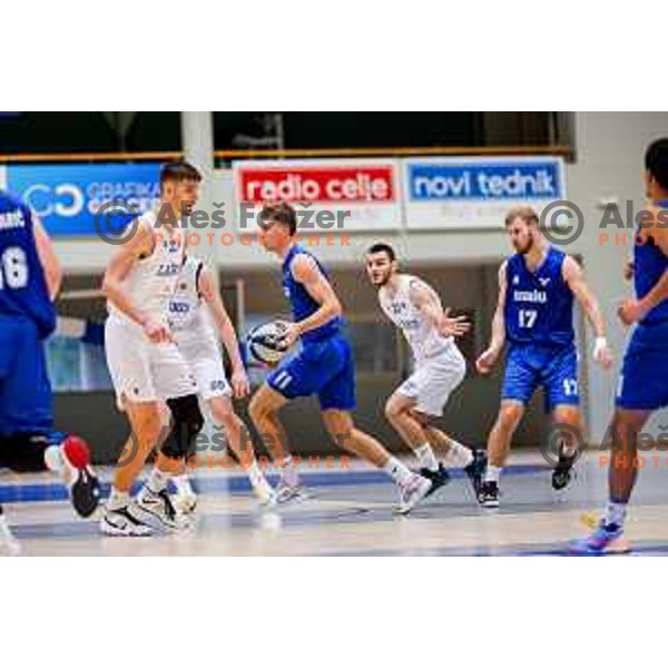 in action during OTP Bank League 2025/2026 basketball match between Lasko and Rogaska in Tri Lilije Hall, Lasko, Slovenia on October 4, 2025