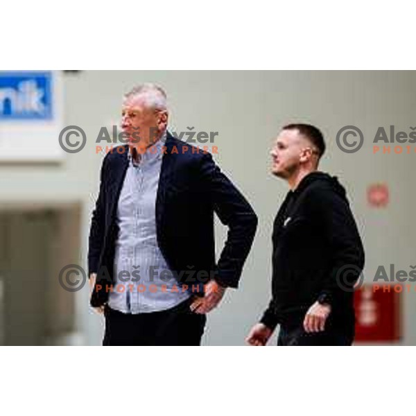 Damjan Novakovic, head coach of Rogaska during OTP Bank League 2025/2026 basketball match between Lasko and Rogaska in Tri Lilije Hall, Lasko, Slovenia on October 4, 2025