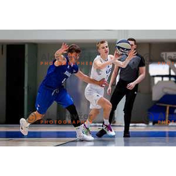 in action during OTP Bank League 2025/2026 basketball match between Lasko and Rogaska in Tri Lilije Hall, Lasko, Slovenia on October 4, 2025
