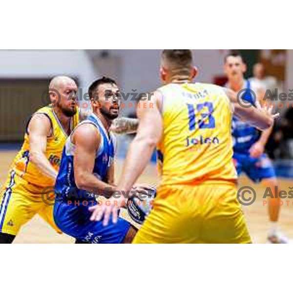 Nal Belko in action during OTP Bank League 2025/2026 basketball match between Hopsi Polzela and Sentjur in Polzela, Slovenia on October 4, 2025 