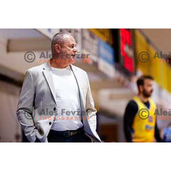 Sasa Matenicarski, head coach of Hopsi Polzela during OTP Bank League 2025/2026 basketball match between Hopsi Polzela and Sentjur in Polzela, Slovenia on October 4, 2025