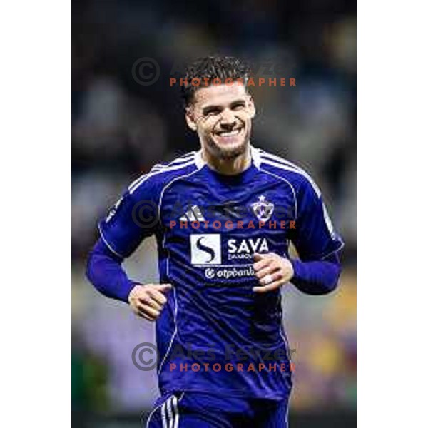 Omar Rekik celebrates goal during Prva liga Telemach 2025/26 football match between NK Maribor and NK Domzale in Ljudski vrt, Maribor, Slovenia on October 4, 2025. Photo: Jure Banfi