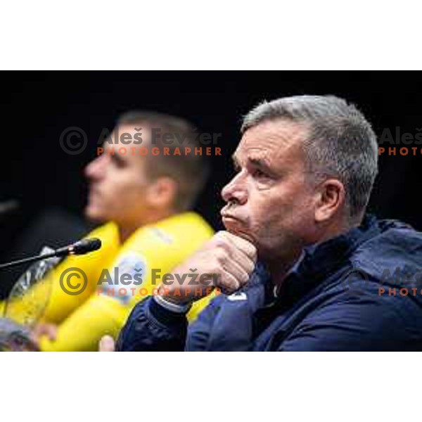 Tonci Zlogar, head coach of NK Domzale at the press conference after Prva liga Telemach 2025/26 football match between NK Maribor and NK Domzale in Ljudski vrt, Maribor, Slovenia on October 4, 2025. Photo: Jure Banfi