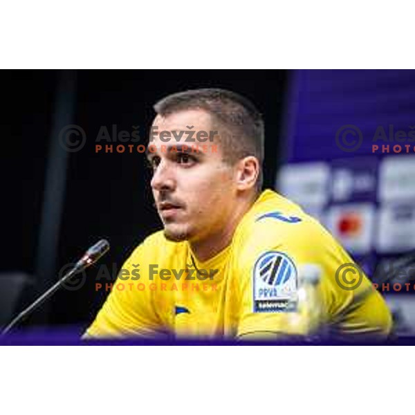 Rene Rantusa Lampreht at the press conference after Prva liga Telemach 2025/26 football match between NK Maribor and NK Domzale in Ljudski vrt, Maribor, Slovenia on October 4, 2025. Photo: Jure Banfi