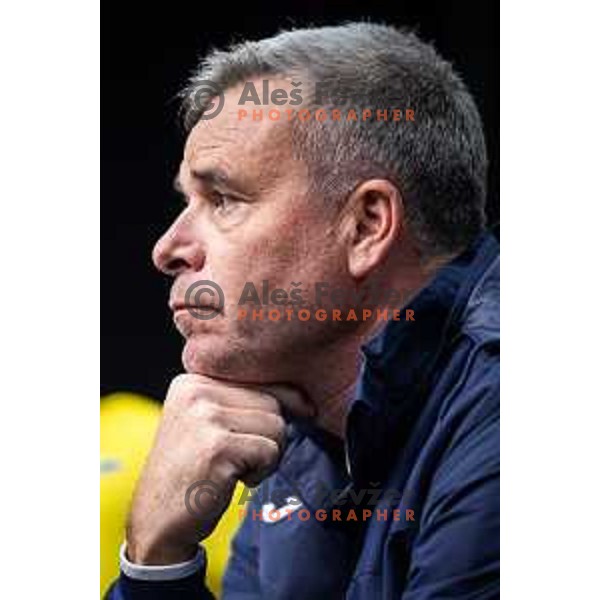 Tonci Zlogar, head coach of NK Domzale at the press conference after Prva liga Telemach 2025/26 football match between NK Maribor and NK Domzale in Ljudski vrt, Maribor, Slovenia on October 4, 2025. Photo: Jure Banfi