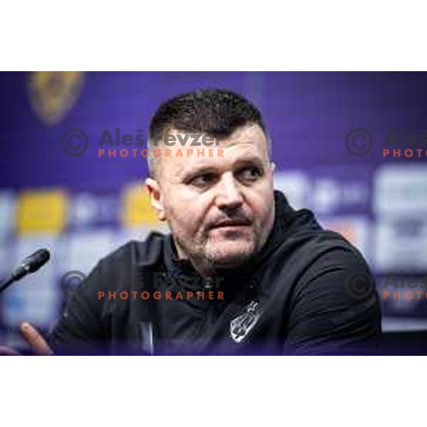 Feda Dudic, head coach of NK Maribor at the press conference after Prva liga Telemach 2025/26 football match between NK Maribor and NK Domzale in Ljudski vrt, Maribor, Slovenia on October 4, 2025. Photo: Jure Banfi