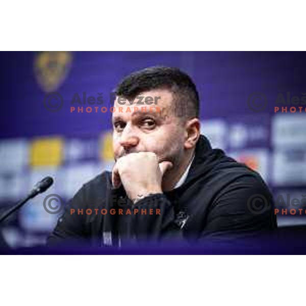 Feda Dudic, head coach of NK Maribor at the press conference after Prva liga Telemach 2025/26 football match between NK Maribor and NK Domzale in Ljudski vrt, Maribor, Slovenia on October 4, 2025. Photo: Jure Banfi