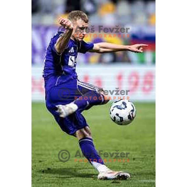 David Pejicic in action during Prva liga Telemach 2025/26 football match between NK Maribor and NK Domzale in Ljudski vrt, Maribor, Slovenia on October 4, 2025. Photo: Jure Banfi